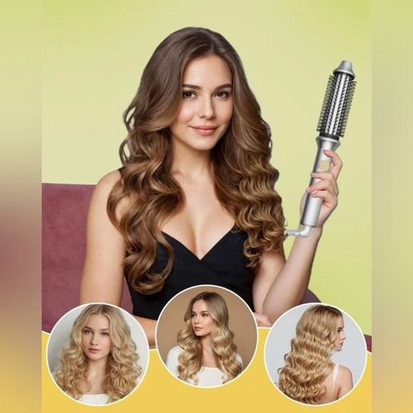 Avvnee Curling Iron Brush VTG Style Thermal New Silver Black OS - Picture 5 of 13